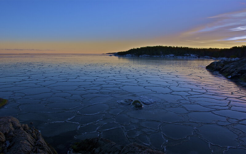 Frozen Sea with Cracked Ice