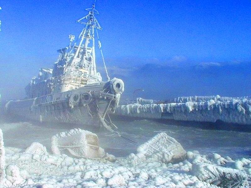Frozen Ship in Ice