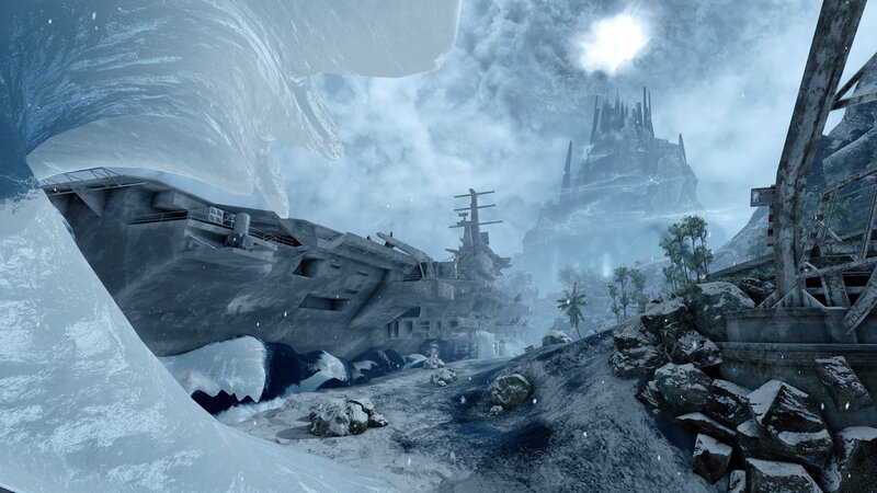 frozen shipwreck landscape