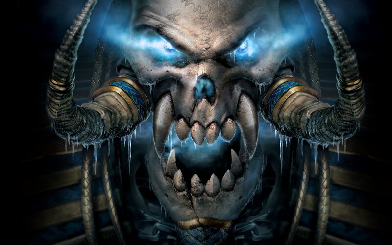 Frozen Skull with Horns — Blue