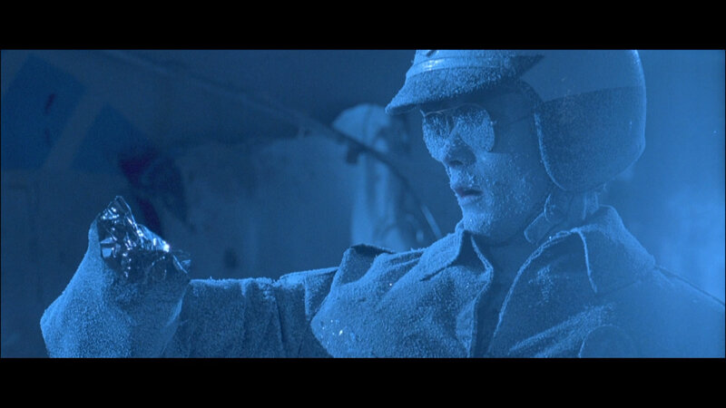 frozen soldier in blue light