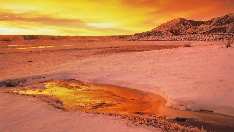 Frozen Stream in Snow