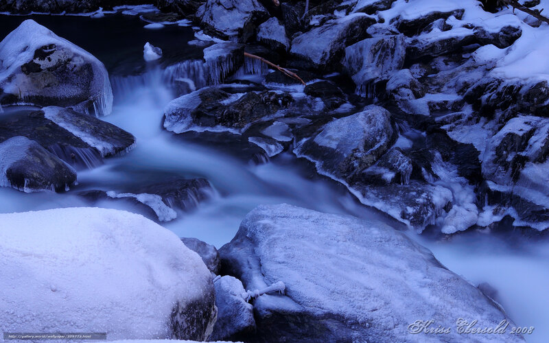 Frozen Stream with Rocks