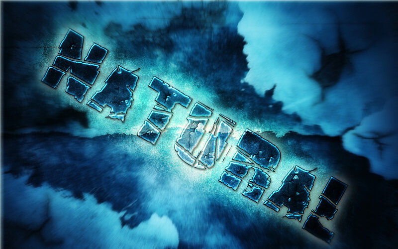 frozen text on blue background