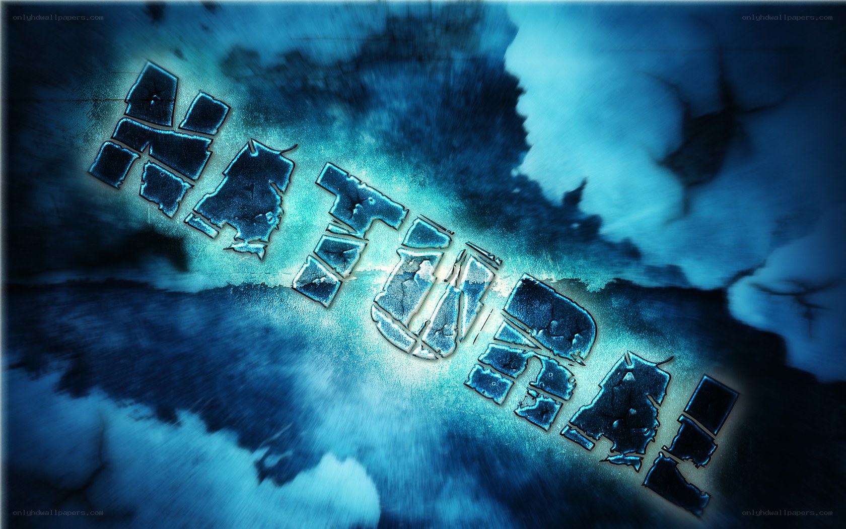 frozen text on blue background