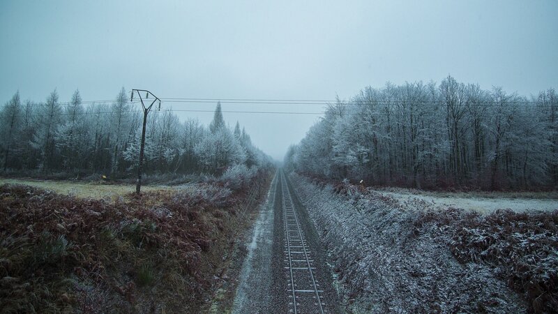 Frozen Train Tracks — Gray