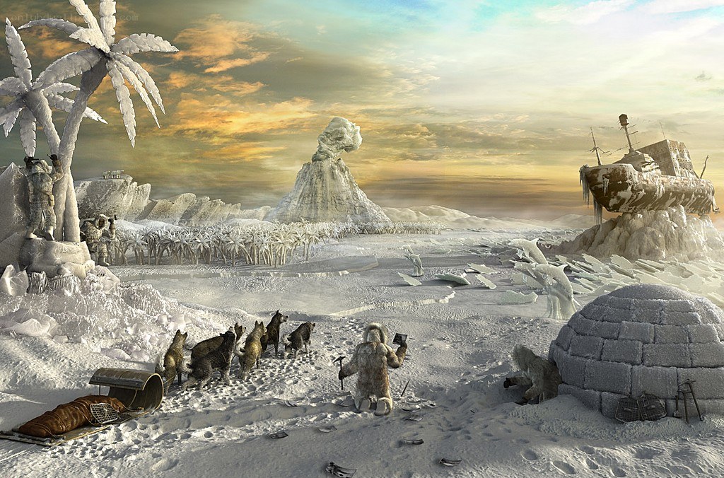 frozen tropical landscape