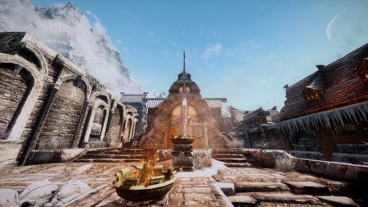 frozen village square