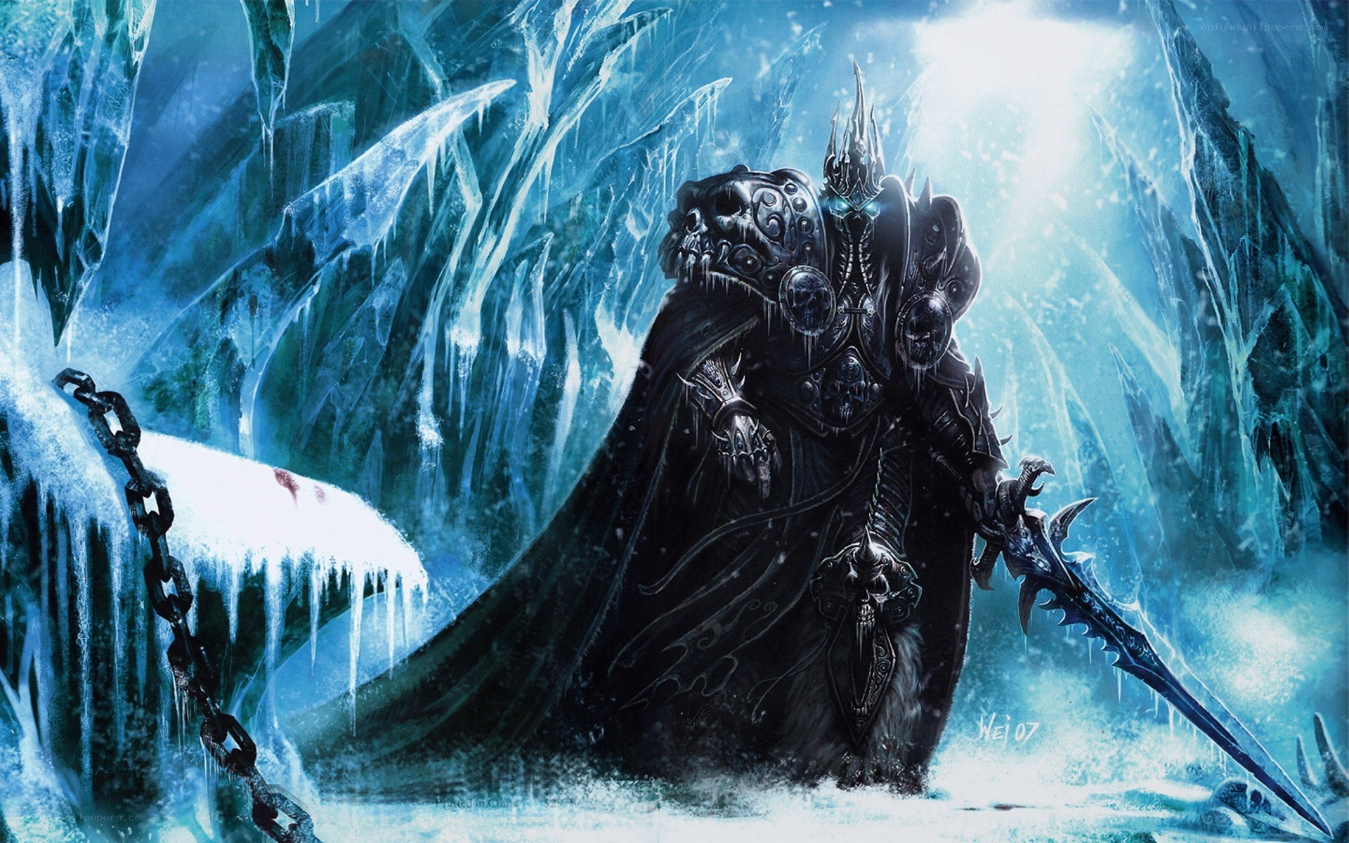 frozen warrior in ice cave