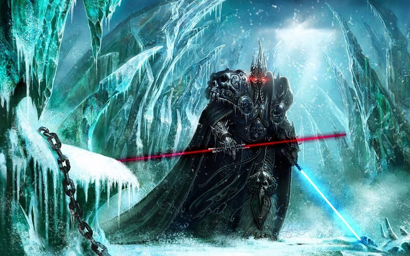 Frozen Warrior with Lightsabers — Blue, Dramatic, Cold
