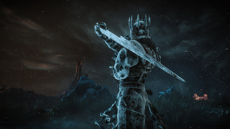 Frozen Warrior with Sword — Black