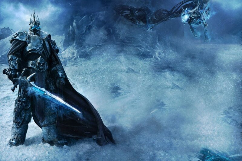 Frozen Warrior with Sword — Blue, Dramatic, Cold