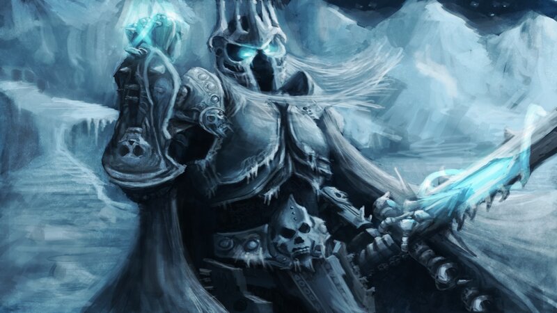 Frozen Warrior with Sword — Blue, Dramatic, Cold, Winter, Digital Art, Armor, Skulls, Gray