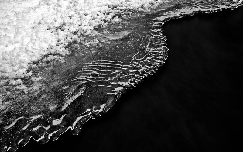 Frozen water edge