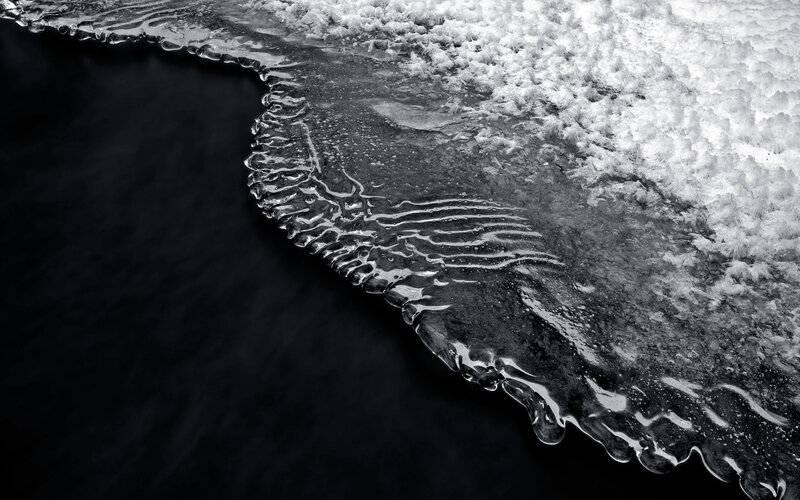 Frozen water edge
