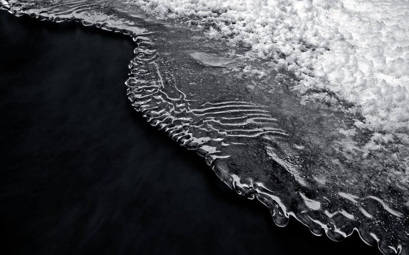 Frozen water edge