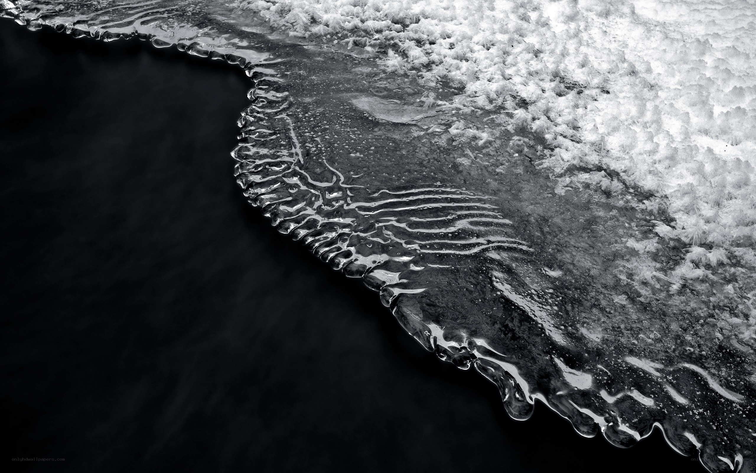 Frozen water edge texture