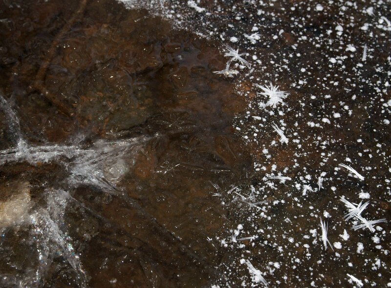 frozen water on rock