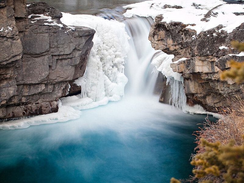 Frozen Waterfall — Blue, Cold, Winter, Photograph, Ice, Rocks, River