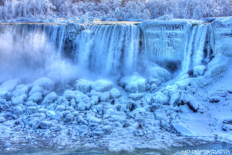Frozen Waterfall — Blue, Cold, Winter, Photograph, Ice