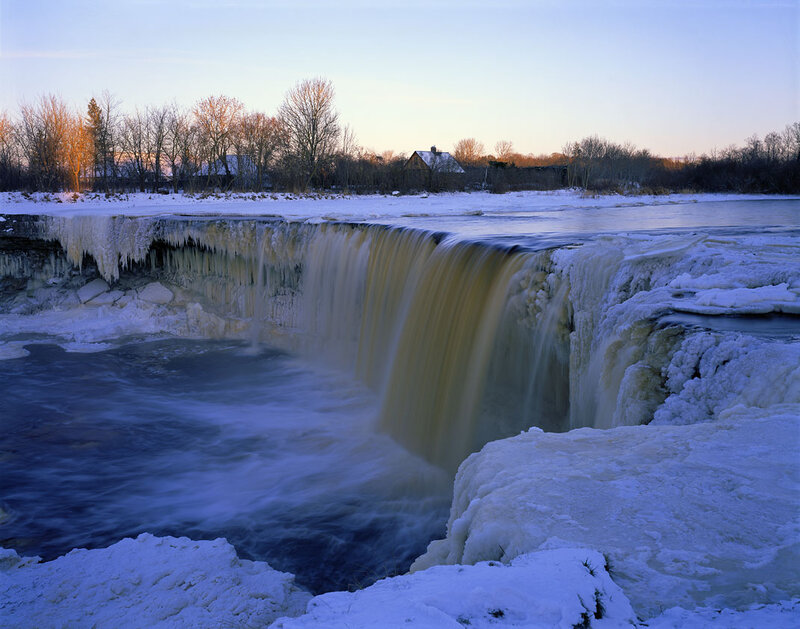 Frozen Waterfall — Blue, Serene