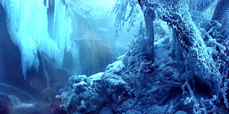 Frozen Waterfall Cave — Blue