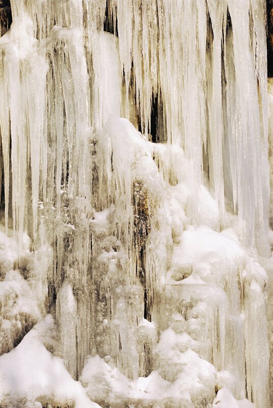 Frozen waterfall icicles