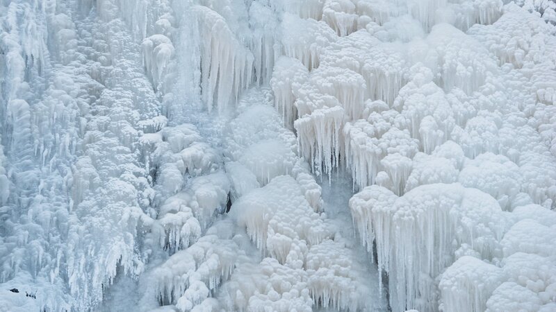 Frozen waterfall icicles