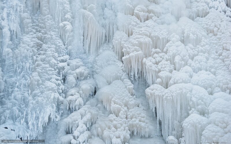 Frozen waterfall icicles