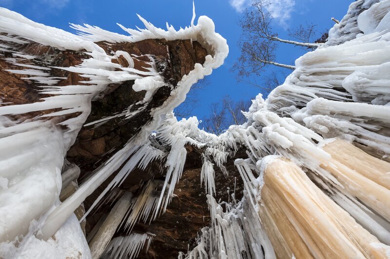 Frozen Waterfall Icicles — White