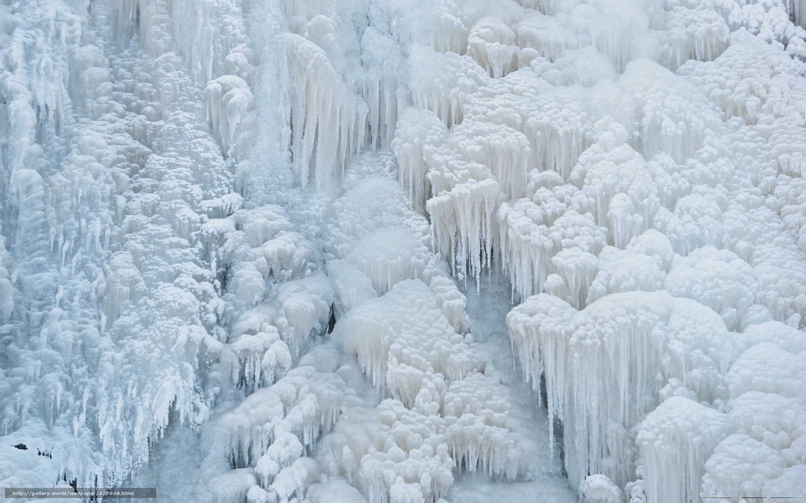Frozen waterfall icicles