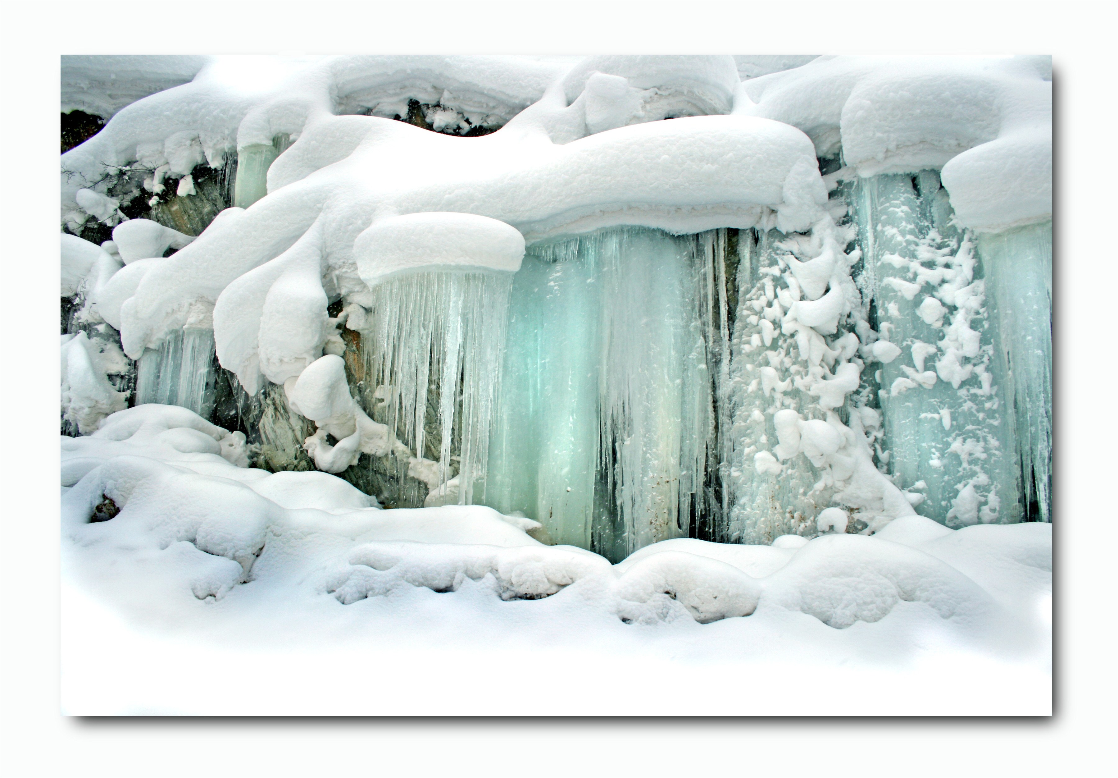 Frozen waterfall in winter