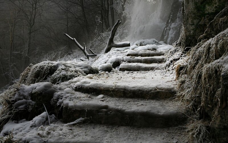 Frozen Waterfall Steps