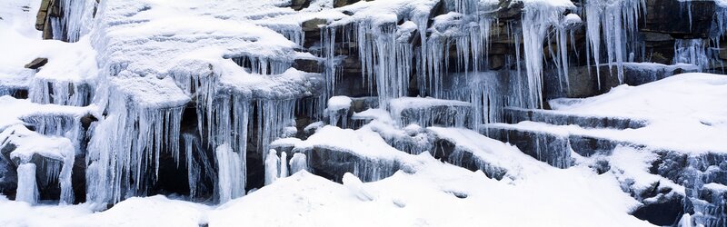 Frozen Waterfall — White, Cold, Winter, Photograph, Ice, Snow
