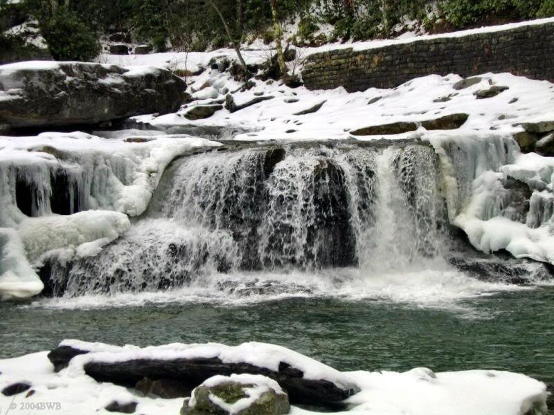 Frozen Waterfall — White, Cold, Winter, Photograph, Snow