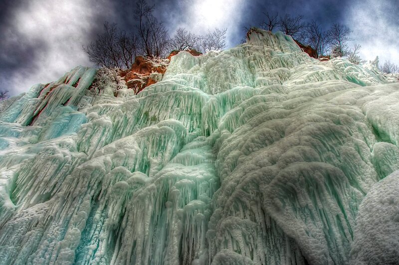 Frozen Waterfall — White, Dramatic, Winter, Photograph, Ice