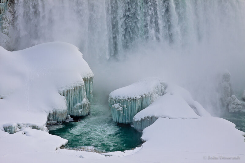 Frozen Waterfall — White, Dramatic, Winter
