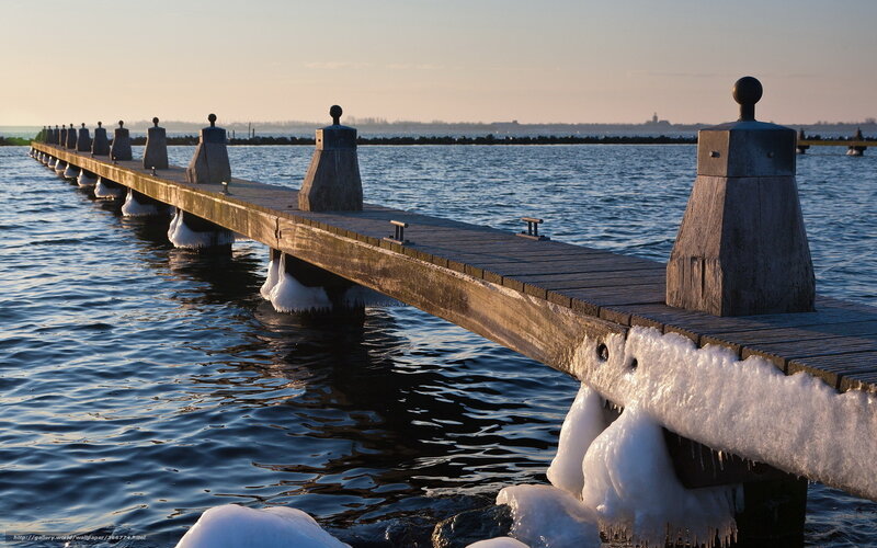 Frozen Wooden Pier — Blue