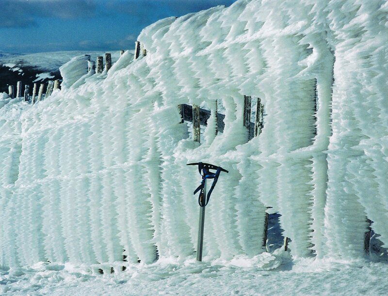 Frozen wooden structure