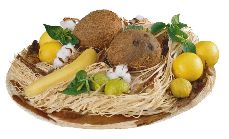 Fruit and Cotton Arrangement