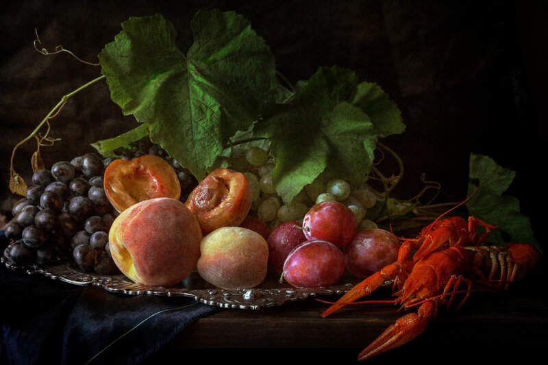 Fruit and Crawfish on Platter
