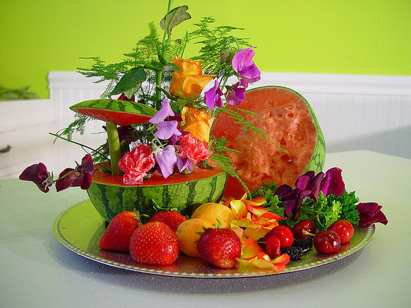 Fruit and Flower Arrangement — Green