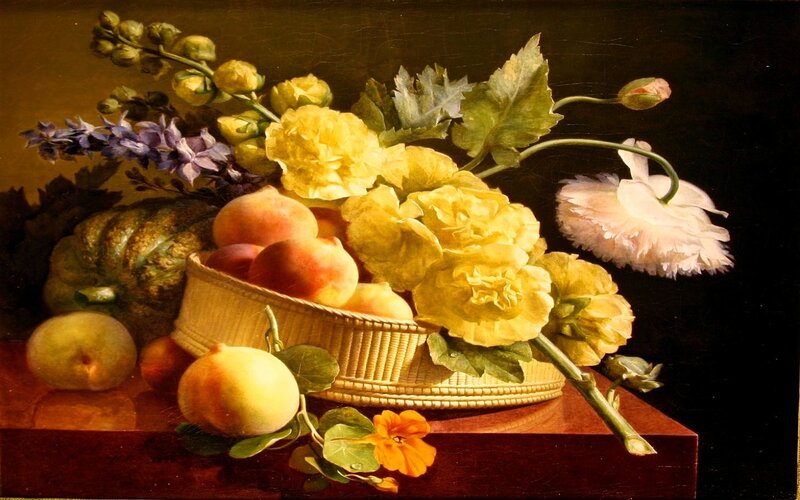 Fruit and Flower Arrangement — Yellow, Dramatic