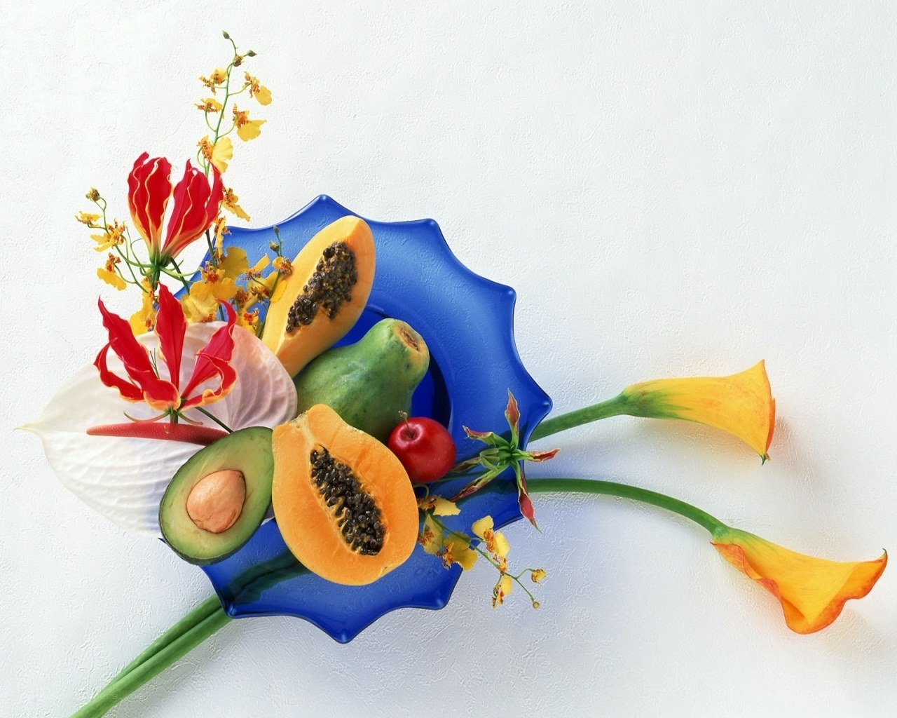 Fruit and flower arrangement