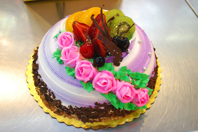 Fruit and Flower Cake — Purple