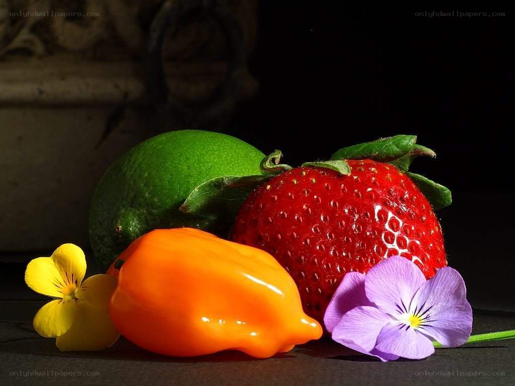 Fruit and flower still life