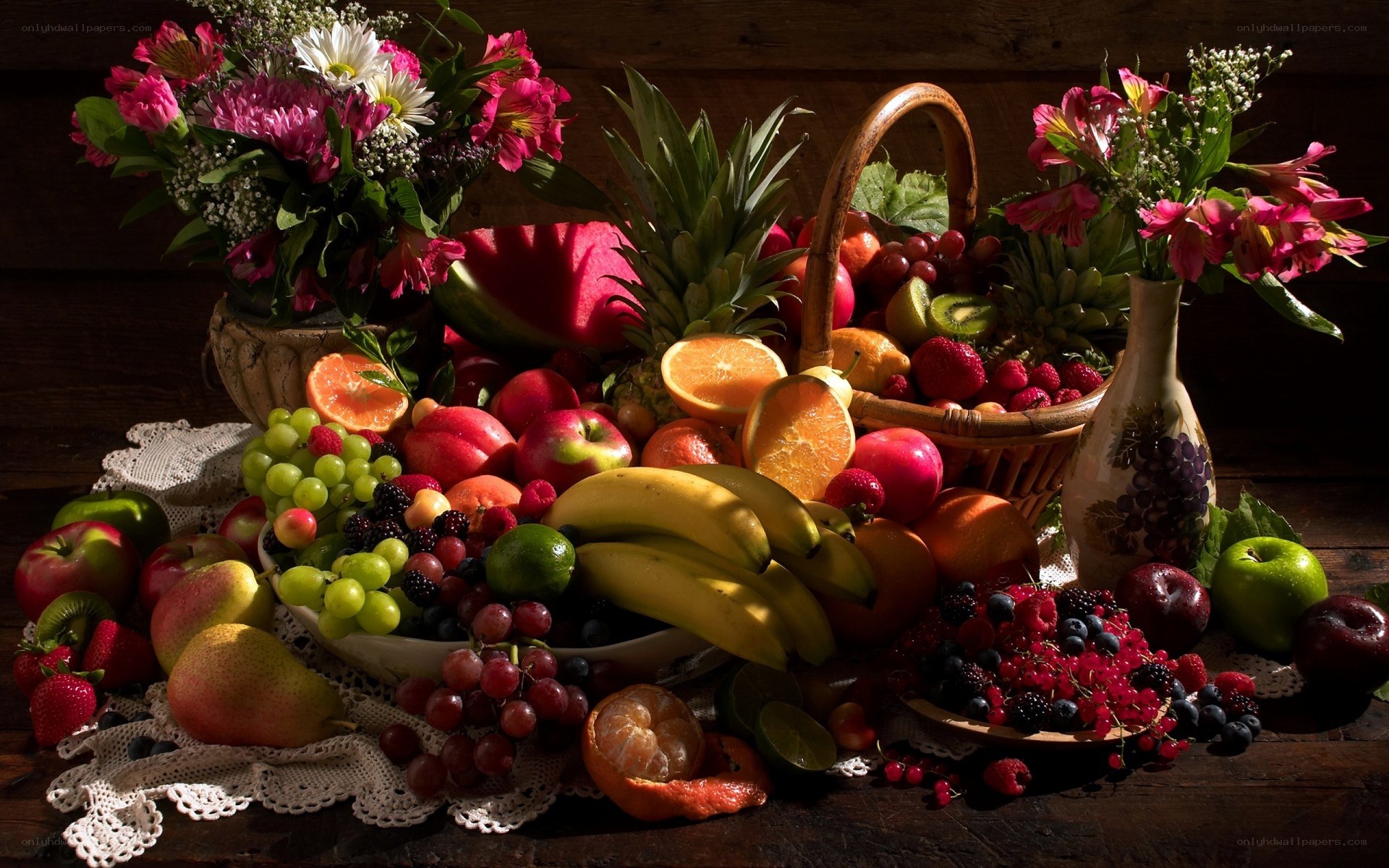 fruit and flower still life