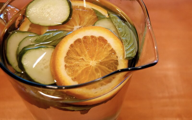 fruit and herb infused water