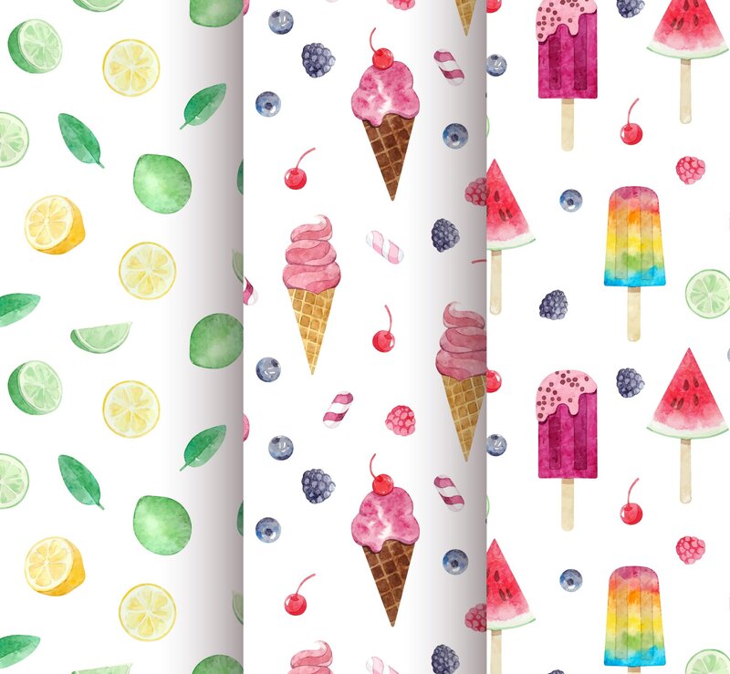 Fruit and Ice Cream Patterns