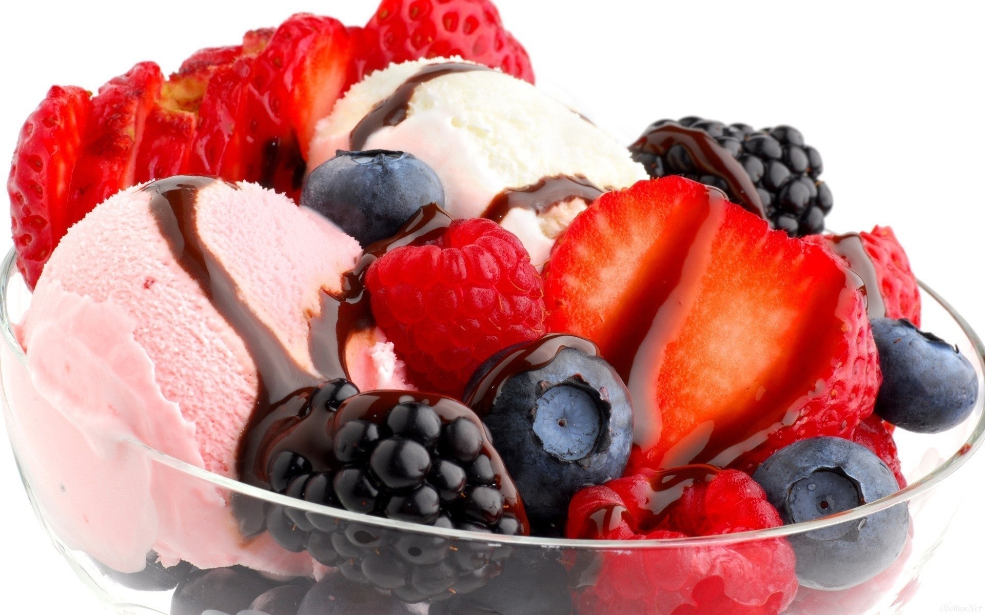 fruit and ice cream sundae